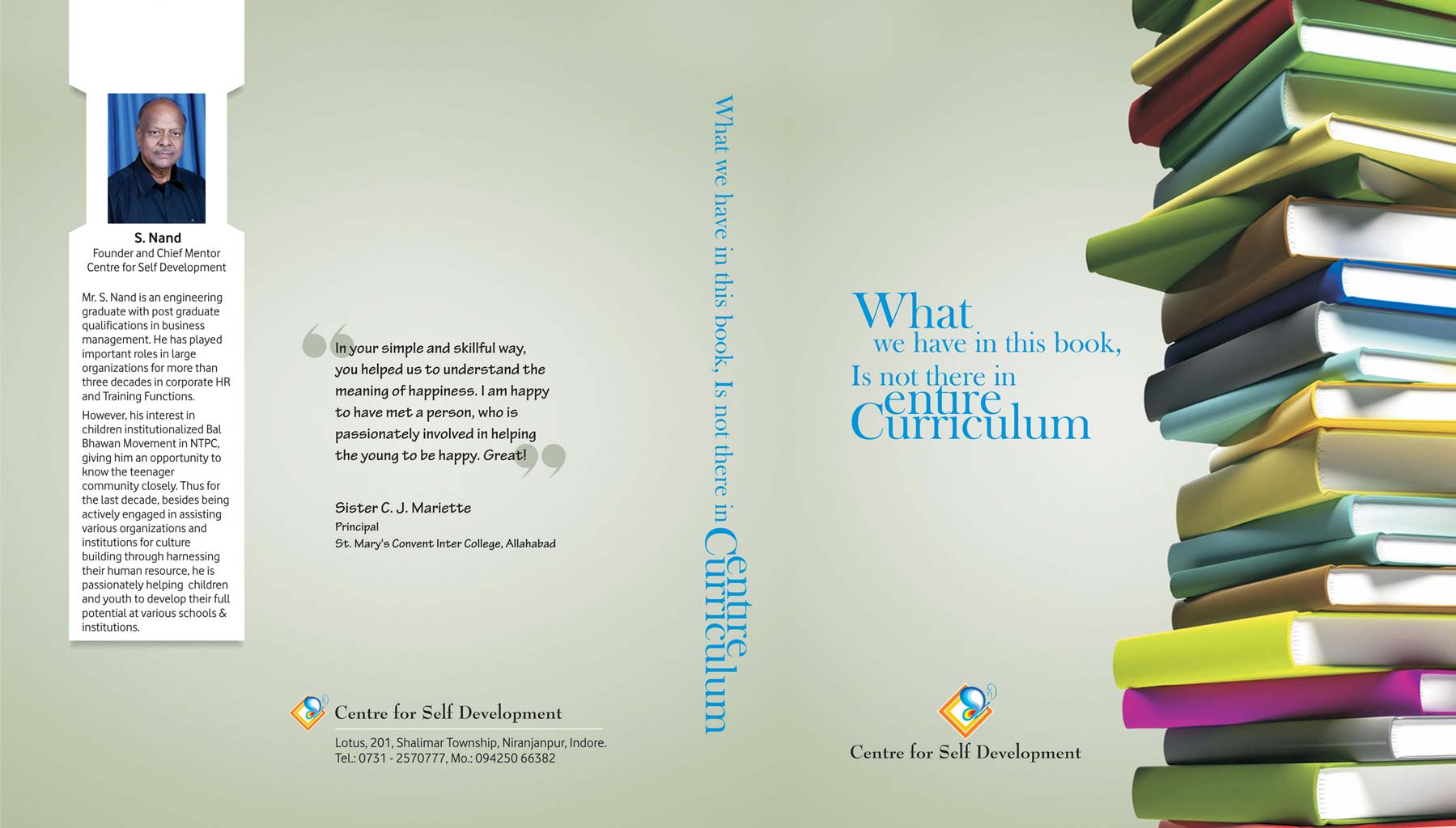 Twwwins Advertising, Pune- Centre for self development ~ back & cover design of direct mailer- Fragrance of enlightenment