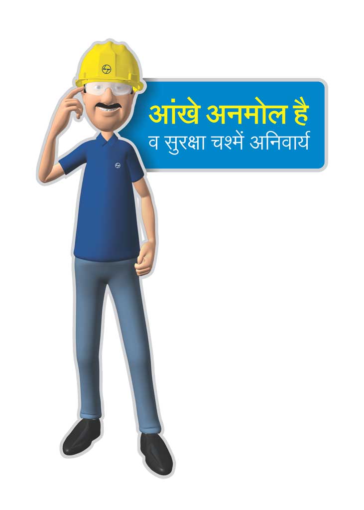 Larsen & Toubro, Pithampur- Venue branding, 3D full Character Design- goggles, mnemonic installation & billboards 