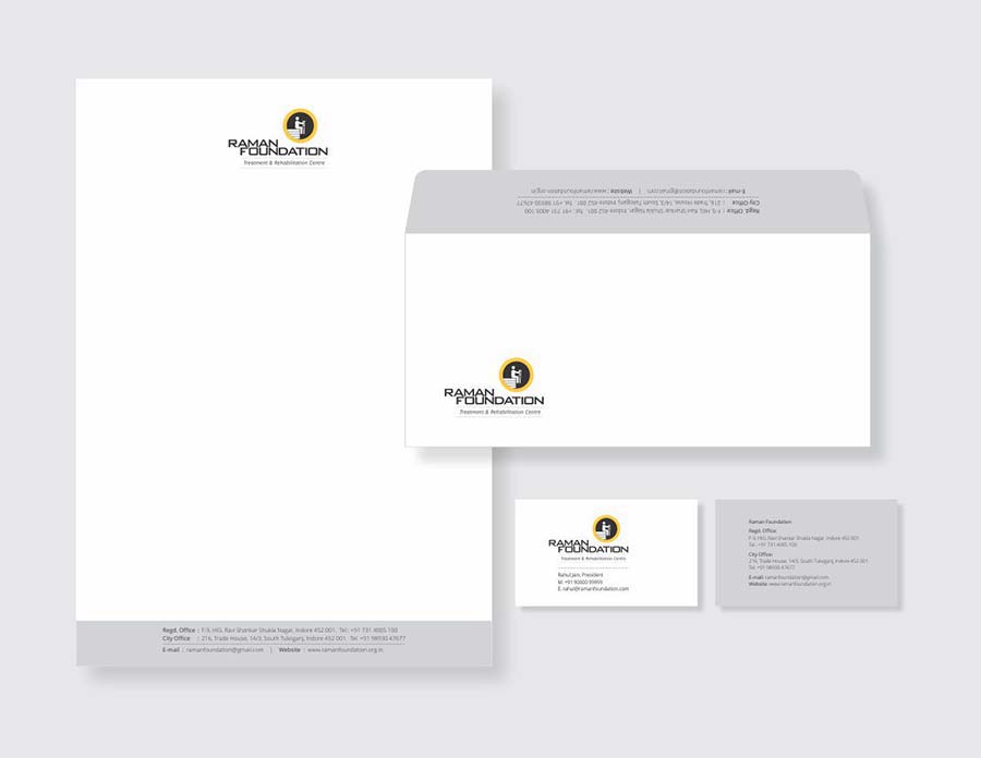 Raman Foundation treatment and rehabilitation centre stationery