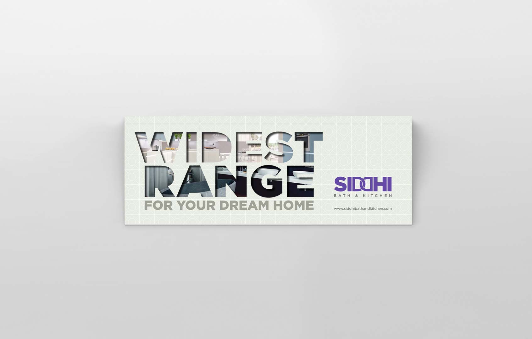 Dia cut on the cover of the brochure for Siddhi Bathroom & Kitchen- zoom