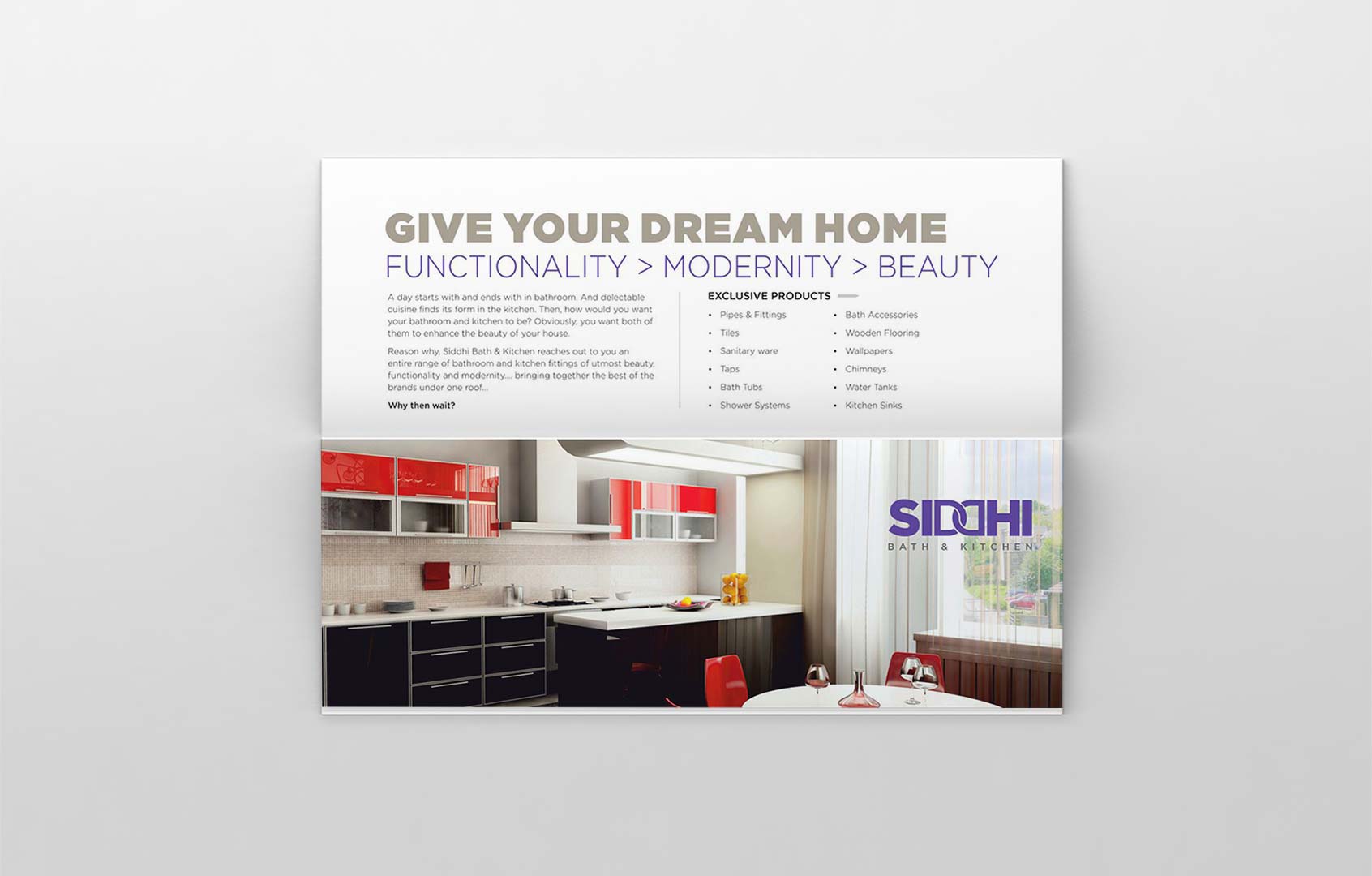 Brochure for Siddhi Bathroom & Kitchen- Introduction page (zoom)
