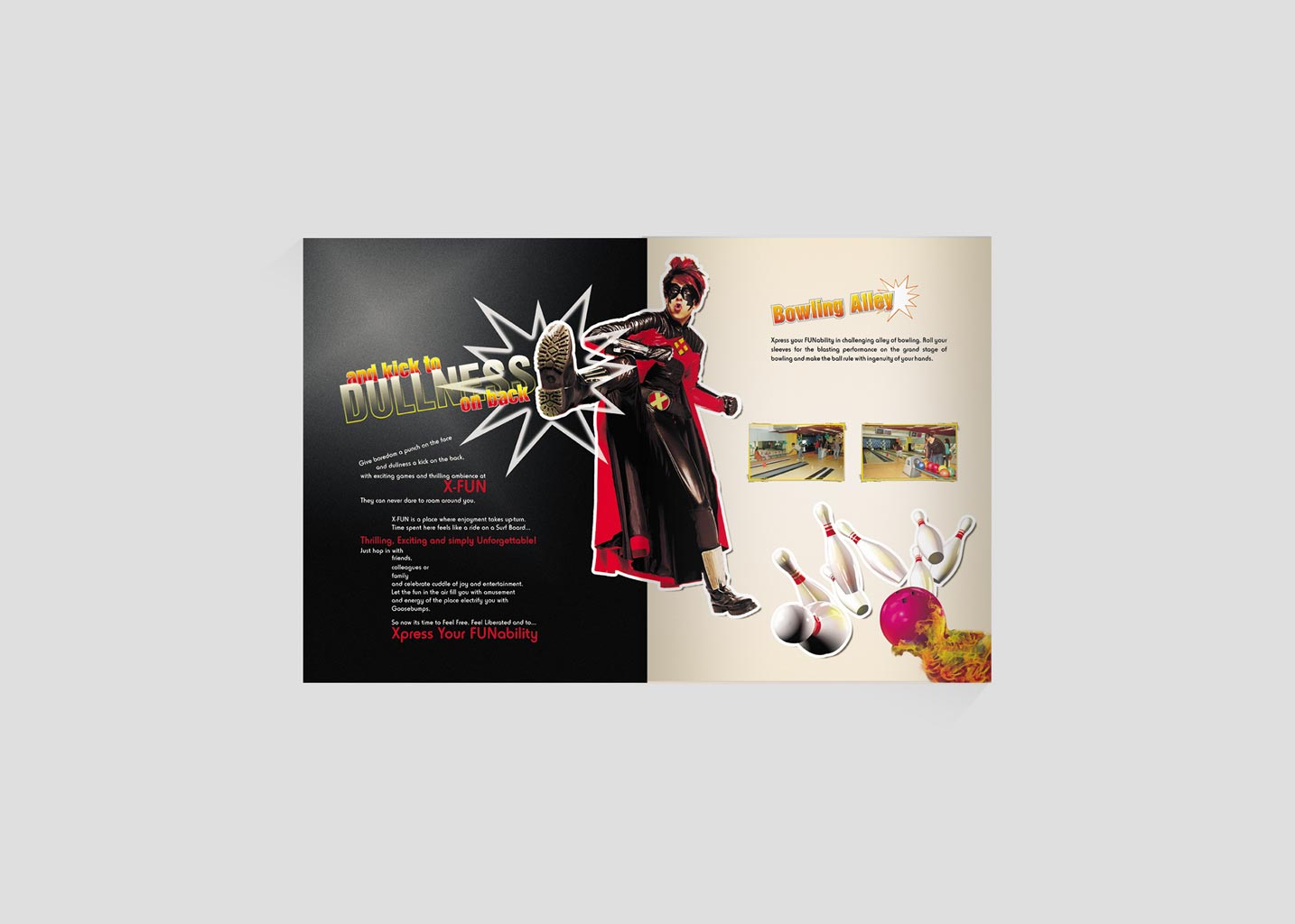 X-fun game zone Brochure- cover and inside page
